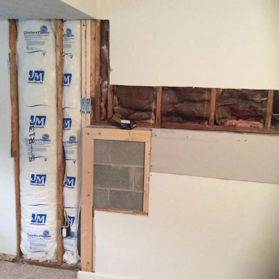 Wall insulation replacement during Contents Cleaning & Restoration in Stafford